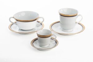 OURO / COBALTO - TAÇA CONSOMMÉ C/ PIRES