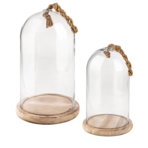 REDOMA DE VIDRO COM CORDA H 35CM