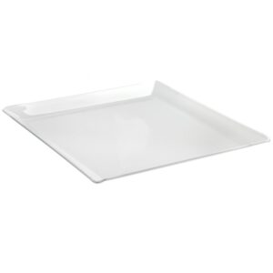 BANDEJA QUADRADA VIDRO BRANCA 35X35