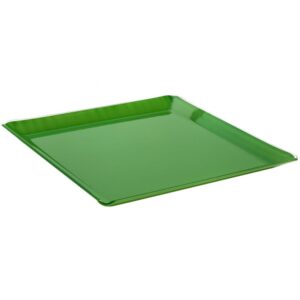 BANDEJA QUADRADA VIDRO VERDE 35X35
