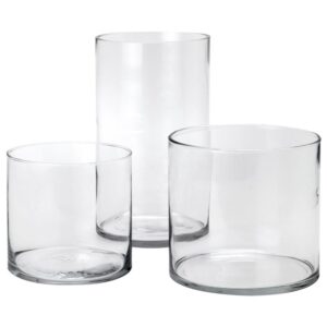 POTE VIDRO TUBO GRANDE BOCA 18CM (ALT.32CM)