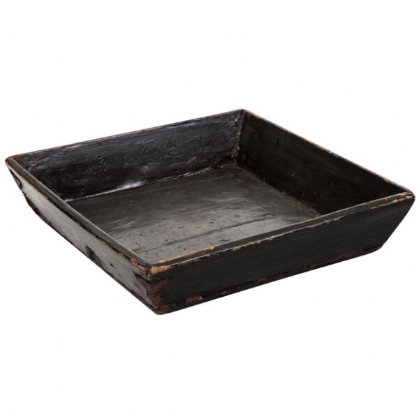 CHINA-BANDEJA QUADR. CINZA 34/35CM.