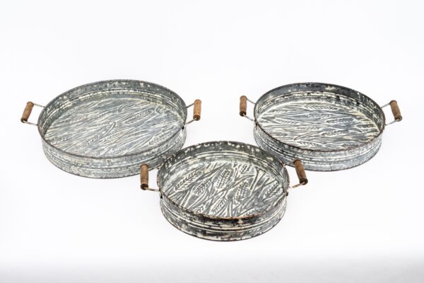 FERRO VELHO - BANDEJA TRIGO GDE. 40CM H 7CM