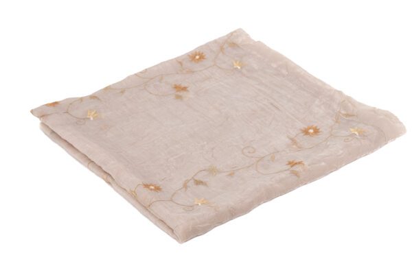 TOALHA QUADR ORGANZA BORDADA BEGE 1,75M.
