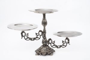 BOLEIRA TRIPLA PRATA TRABALHADA