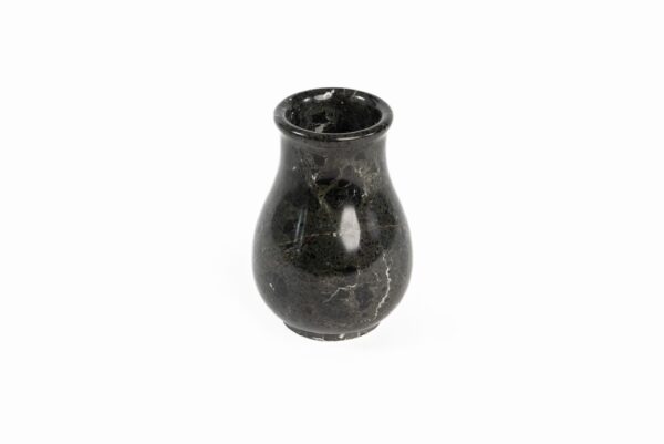 VASO PEDRA PRETA MARMORIZADA H 14CM