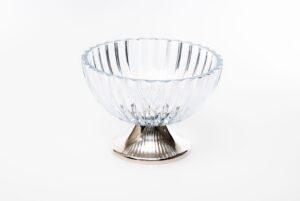 BOWL CRISTAL MAU C/ PÉ PRATA 27X12CM