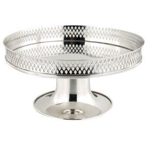 PRATO BOLO PRATA REDONDO 26CM H13CM