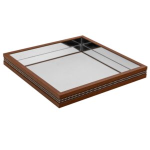 CAIXA QUADR. MADEIRA BOLINHA/ESPELHO PEQ 27X27X4,5