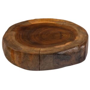 BASE DE MADEIRA RÚSTICA REDONDA PEUQENA