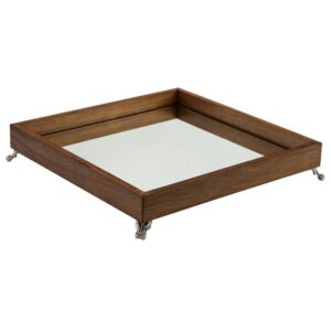 BANDEJA MADEIRA QUADRADA ESPELHO 32CM