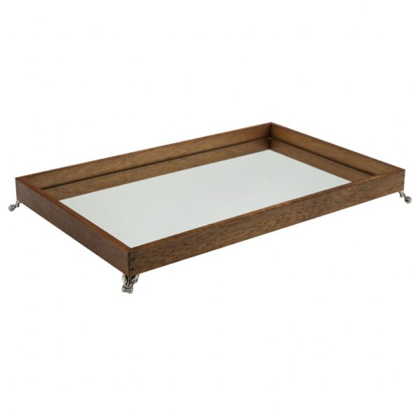 BANDEJA MADEIRA RETANG ESPELHO 52X32CM