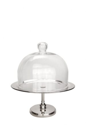 PRATO BOLO PRATA C/ PÉ H 15CM
