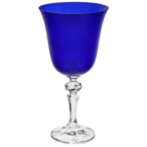TAÇA ÁGUA CRISTAL AZUL COBALTO