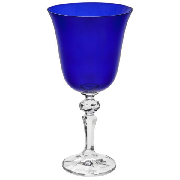 TAÇA ÁGUA CRISTAL AZUL COBALTO