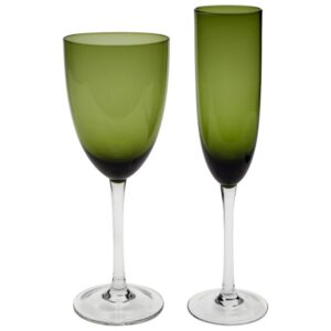TAÇA CHAMPAGNE FLUTE PÉ ALTO VERDE (25CM.)