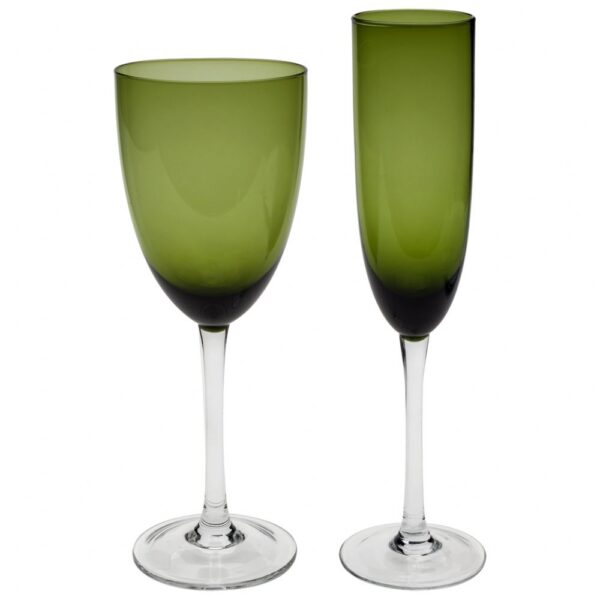TAÇA CHAMPAGNE FLUTE PÉ ALTO VERDE (25CM.)