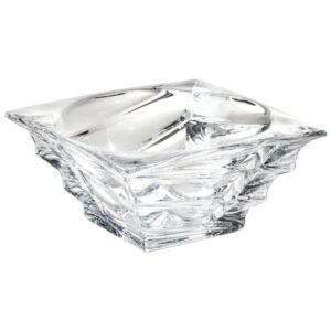 BOWL CRISTAL QUADR. WAVE S/ PÉ 23CM