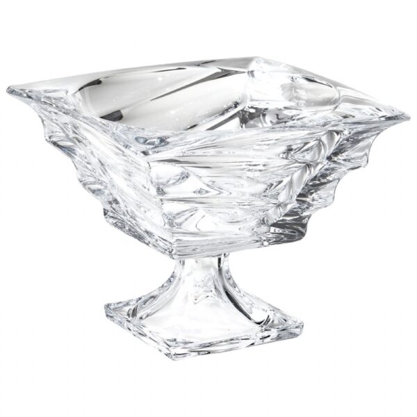 BOWL CRISTAL QUADR. WAVE C/ PÉ 23CM