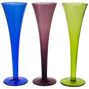 TAÇA FLUTE VIDRO AZUL