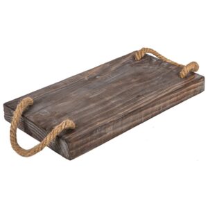 BALI - BANDEJA MADEIRA RET ALÇA SISAL 40X25CM