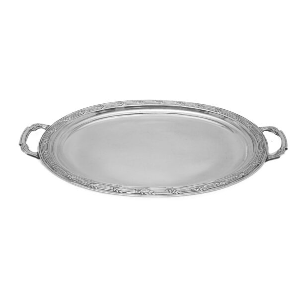 TRAVESSA PRATA OVAL RAMO FLOR 47CM - Imagem 1