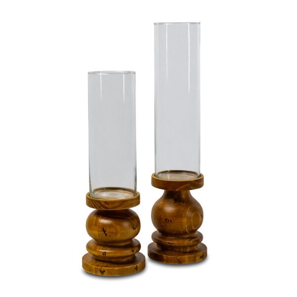 CASTIÇAL VIDRO BAIXO BASE MAD D9CM H38CM - Imagem 1