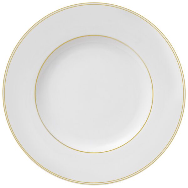 FOF - PRATO SOBREMESA FRISO OURO BIA 21CM - Imagem 1