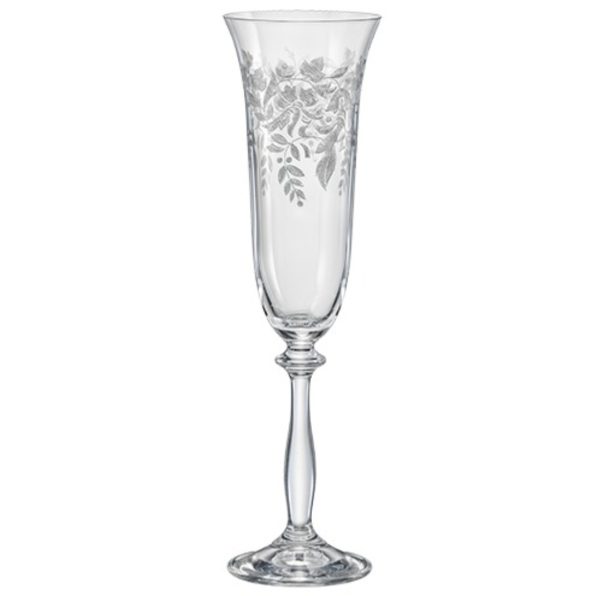 TAÇA FLÛTE CHAMPAGNE LAPIDADA HERA 190ML - Imagem 1