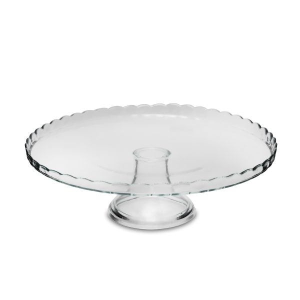 PRATO BOLO VIDRO JULIETA 2 C/ PÉ D33CM H10CM - Imagem 1